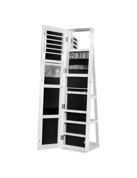 Joyero Con Iluminación Y Espejo Giratorio De 360 Blanco