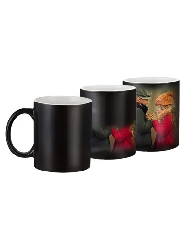 Taza Mágica 11oz Negra Para Sublimacion Caja 36U