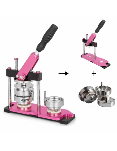 Maquina de Chapitas + Matriz de 58 mm Rosada