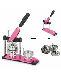 Maquina de Chapitas + Matriz de 58 mm Rosada