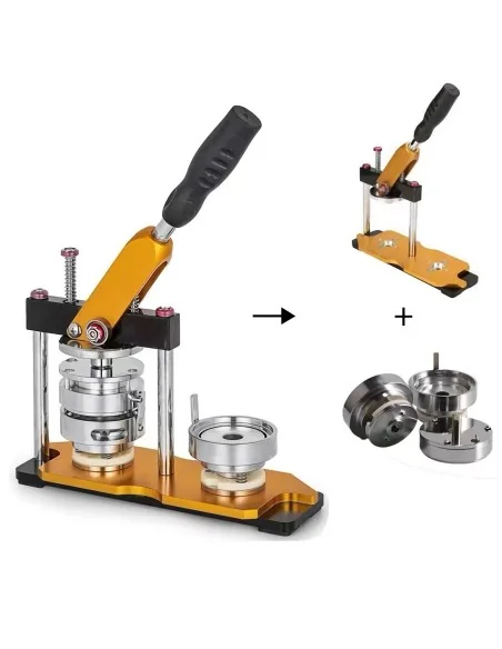 Maquina de Chapitas + Matriz de 58 mm Dorada