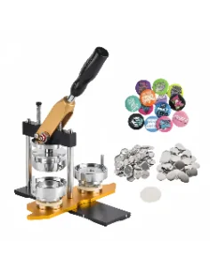 Maquina de Chapitas + Matriz de 58 mm Dorada