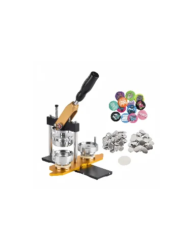 Maquina de Chapitas + Matriz de 58 mm Dorada