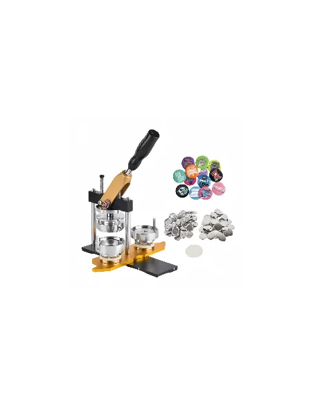 Maquina de Chapitas + Matriz de 58 mm Dorada