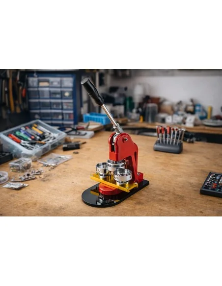 Maquina de Chapitas + Matriz de 58 mm Roja