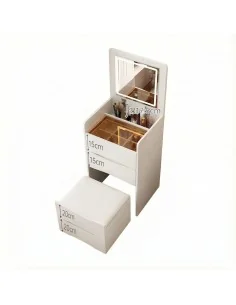 Mesa de Maquillaje con Espejo y Lampara / Blanca