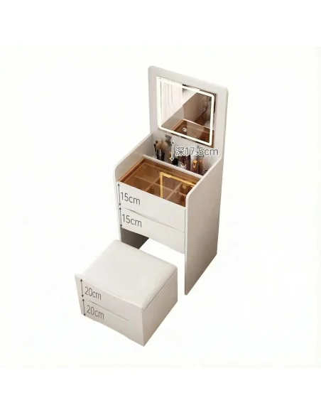 Mesa de Maquillaje con Espejo y Lampara / Blanca