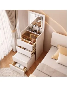 Mesa de Maquillaje con Espejo y Lampara / Blanca 2