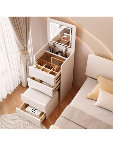 Mesa de Maquillaje con Espejo y Lampara / Blanca