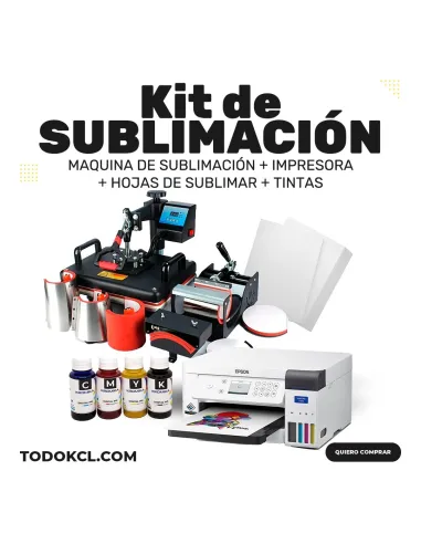 Kit Sublimadora 8 en 1 + Impresora + hojas + tintas.