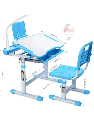 Escritorio de estudios Reclinable Ajustable Niños Azul / Todokcl