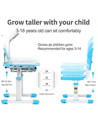 Escritorio de estudios Reclinable Ajustable Niños Azul / Todokcl