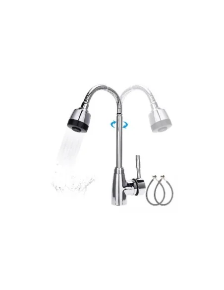 Llave Grifería Lavaplatos Flexible Doble Chorro A10996