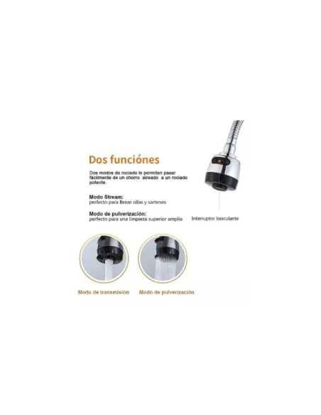 Llave Grifería Lavaplatos Flexible Doble Chorro A10996