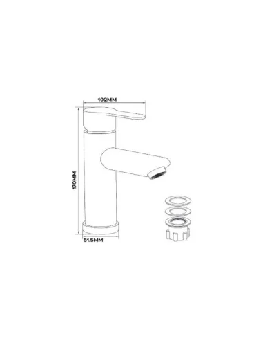 Llave Grifería Lavamanos Monomando Plomo Elegante Moderna A10990