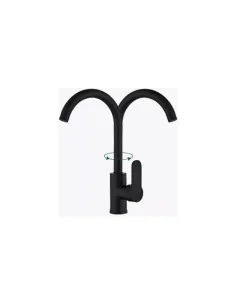 Llave Grifería Monomando Lavamanos Giratoria Negro Mate A11716 2