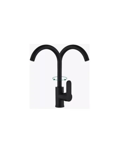 Llave Grifería Monomando Lavamanos Giratoria Negro Mate A11716