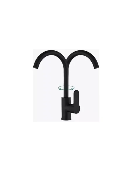 Llave Grifería Monomando Lavamanos Giratoria Negro Mate A11716