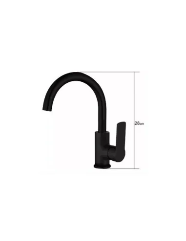 Llave Grifería Monomando Lavamanos Giratoria Negro Mate A11716