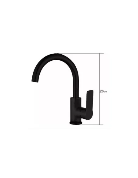 Llave Grifería Monomando Lavamanos Giratoria Negro Mate A11716