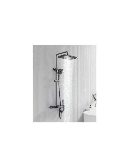 Kit Ducha Eléctrica Negra Mate Botones 4 Funciones A11719