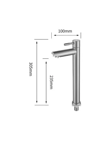 Grifo Alto Llave Acero Inoxidable Monomando Lavamanos A10999