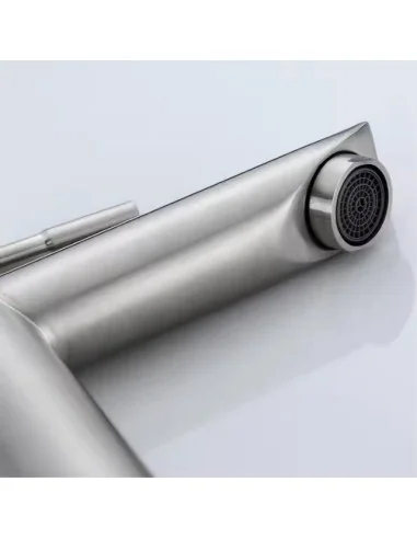 Grifo Alto Llave Acero Inoxidable Monomando Lavamanos A10999