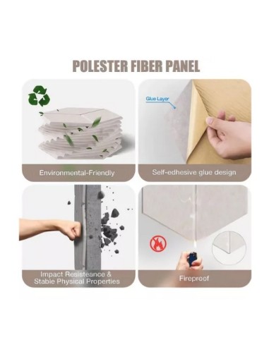 Panel Acústico Hexagonal Autoadhesivo Pack X12  Gris Oscuro XSJ-10179