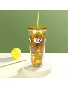 Vasos de Cristal con Tapa Ajustada Osito en la Bombilla 2