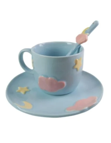 Taza de Cerámica con Diseño de Nubes Pintada a Mano T-00041