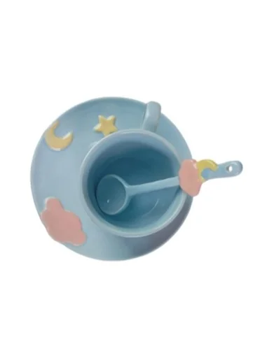 Taza de Cerámica con Diseño de Nubes Pintada a Mano T-00041